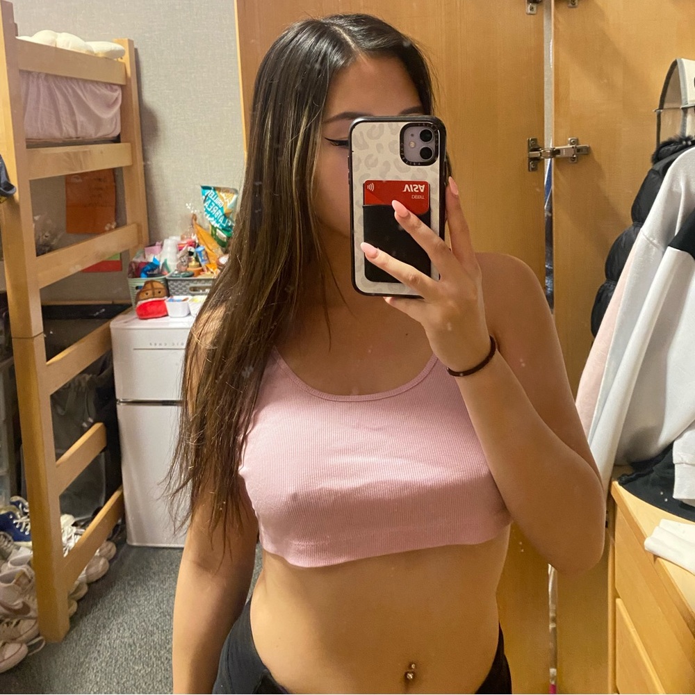 H&M pink crop top